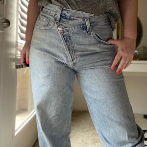 Agolde crisscross front jeans